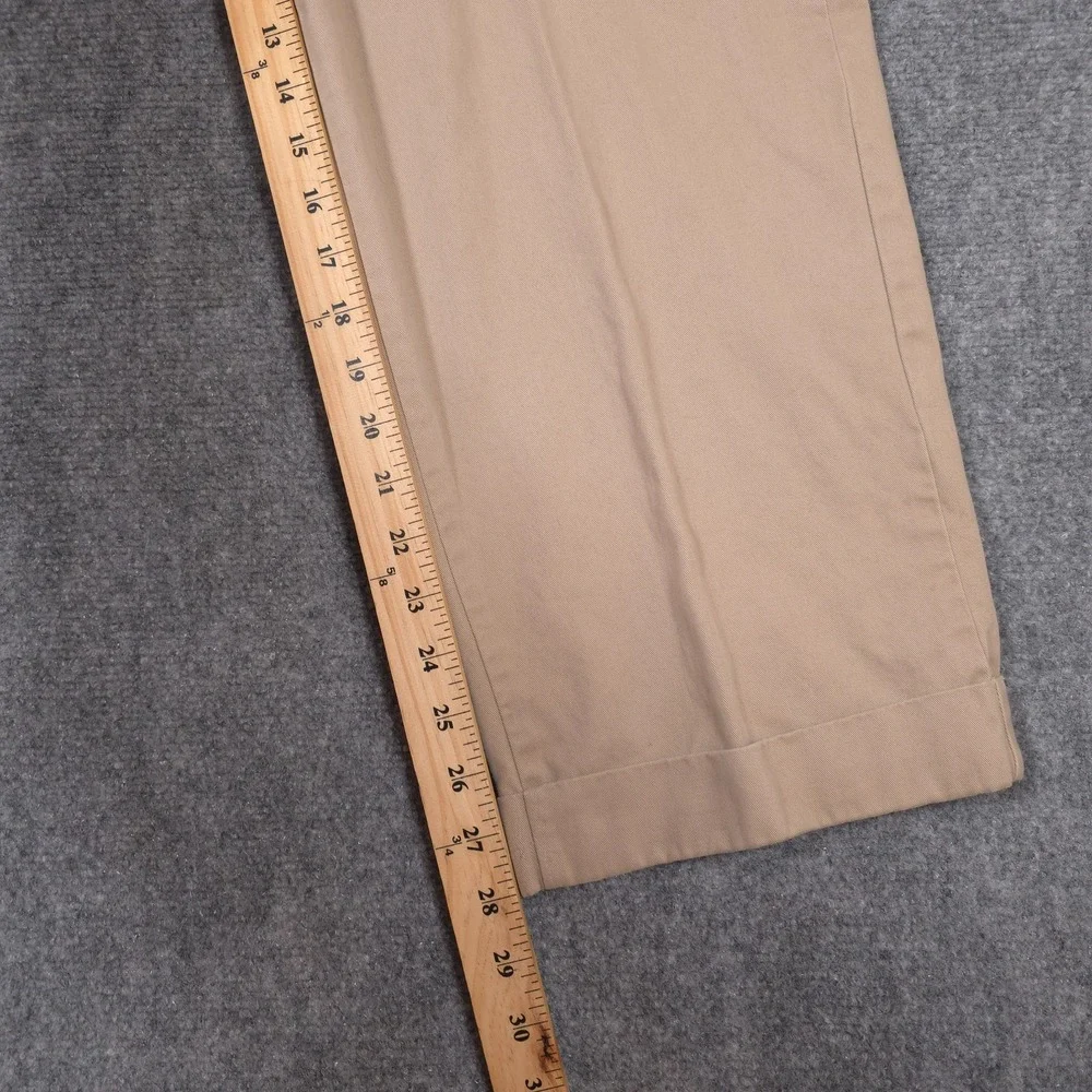 VTG Polo Ralph Lauren Hammond Pant Mens 35x28* Beige Chino Pleated Cuffed READ